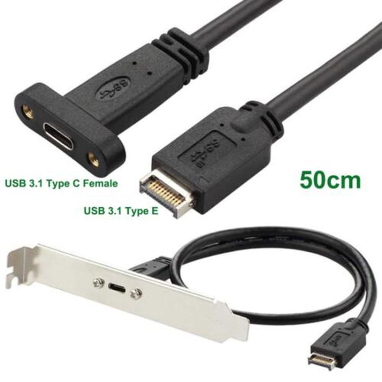 USB 3.1 Type-E To USB-C / Type-C Connector Front Panel Header 0.3m High Profile Bracket - Cable & Adapters by PMC Jewellery | Online Shopping South Africa | PMC Jewellery | Buy Now Pay Later Mobicred