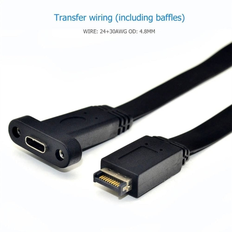 USB 3.1 Type-E To USB-C / Type-C Connector Front Panel Header 0.5m Low Profile Bracket - Cable & Adapters by PMC Jewellery | Online Shopping South Africa | PMC Jewellery | Buy Now Pay Later Mobicred