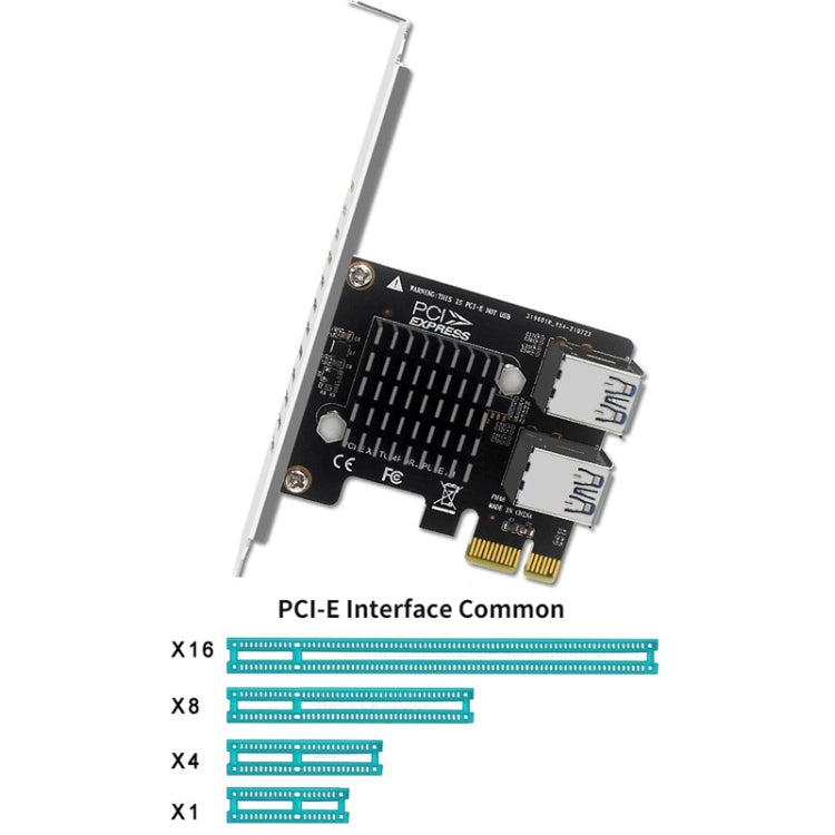 PCIE To PCI-E4 Port USB3.0 Expansion Card Graphics Card Extension(Half High Baffle) - Add-on Cards by PMC Jewellery | Online Shopping South Africa | PMC Jewellery | Buy Now Pay Later Mobicred