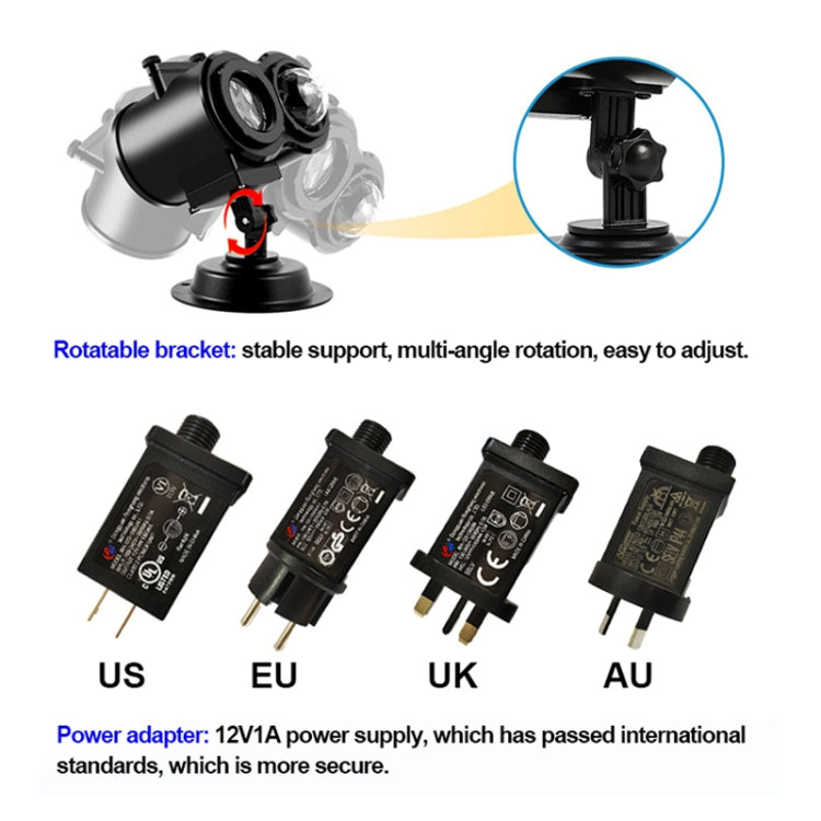 16 Cards UK Plug Not Easy To Fade Card Pattern 9W Double Cylinder Water Pattern Christmas Projection Light - Christmas Decoration Lamps by PMc TechLife | Online Shopping South Africa | PMc TechLife | Buy Now Pay Later Mobicred