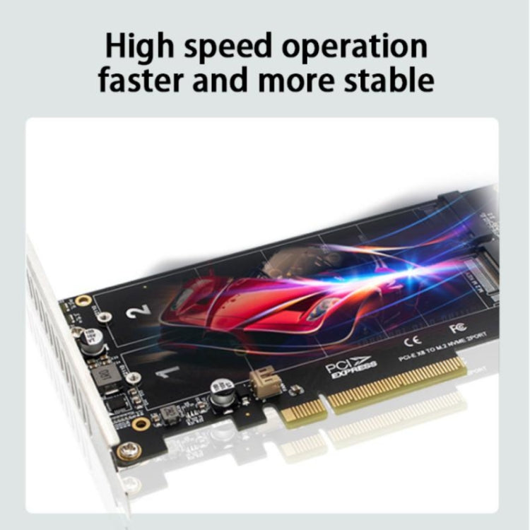 PCI-E X8 Double Disk Transfer Card NVME M.2 MKEY SSD RAID Array Expansion Adapter(PH45) - Card Adapter by PMC Jewellery | Online Shopping South Africa | PMC Jewellery