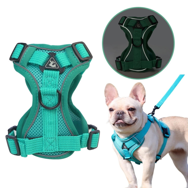 Pet Vest Harness + Traction Rope Set Reflective Breathable Dog Cat Harness, Size: L(Pink) - Leashes by PMC TechLife | Online Shopping South Africa | PMC TechLife