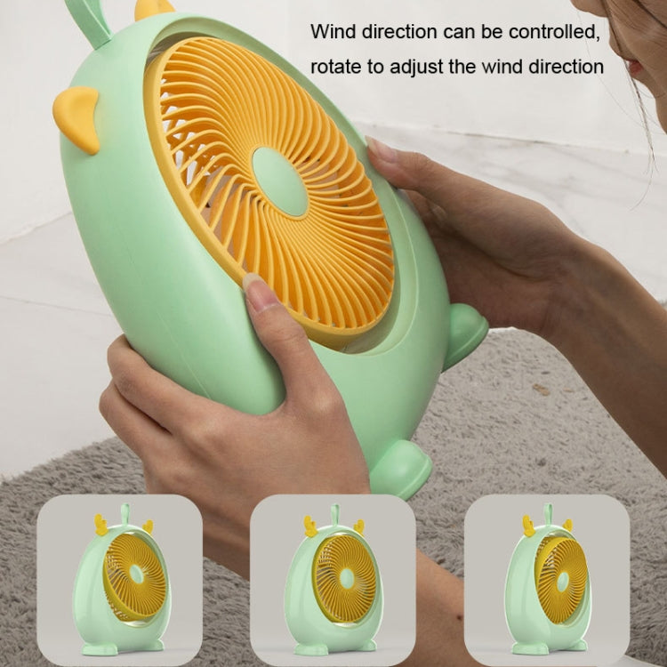 Dormitory Portable Animal Ear Desktop Electric Fan, Style: Charging Version Green - Electric Fans by PMC Jewellery | Online Shopping South Africa | PMC Jewellery | Buy Now Pay Later Mobicred