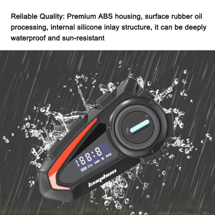 KUQIBAO Motorcycle Helmet Waterproof Bluetooth-compatible Headset With Screen(Hard Microphone) - free shipping - PMC Jewellery - Order now!