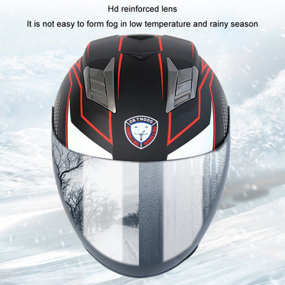 KUQIBAO Motorcycle Smart Bluetooth Sun Protection Double Lens Safety Helmet, Size: XXL(Matte Black+Black Tail) - Helmets by KUQIBAO | Online Shopping South Africa | PMC Jewellery | Buy Now Pay Later Mobicred