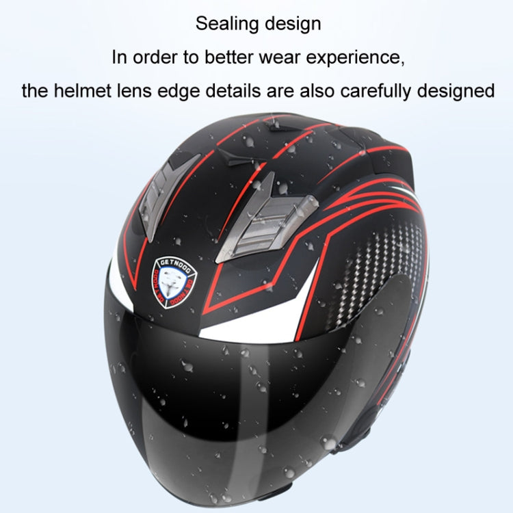 KUQIBAO Motorcycle Smart Bluetooth Sun Protection Double Lens Safety Helmet, Size: XL(White+Gray Tail) - Helmets by KUQIBAO | Online Shopping South Africa | PMC Jewellery | Buy Now Pay Later Mobicred