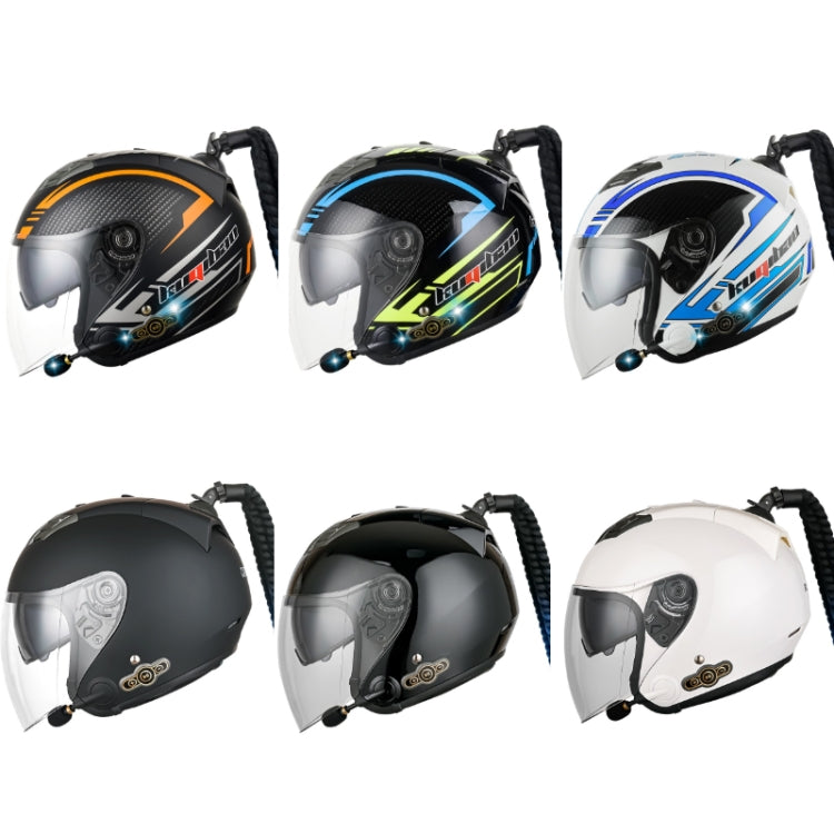 KUQIBAO Motorcycle Bluetooth Headset Double Lens Helmet With Braid, Size: L(Scrub Black) - Helmets by KUQIBAO | Online Shopping South Africa | PMC Jewellery | Buy Now Pay Later Mobicred