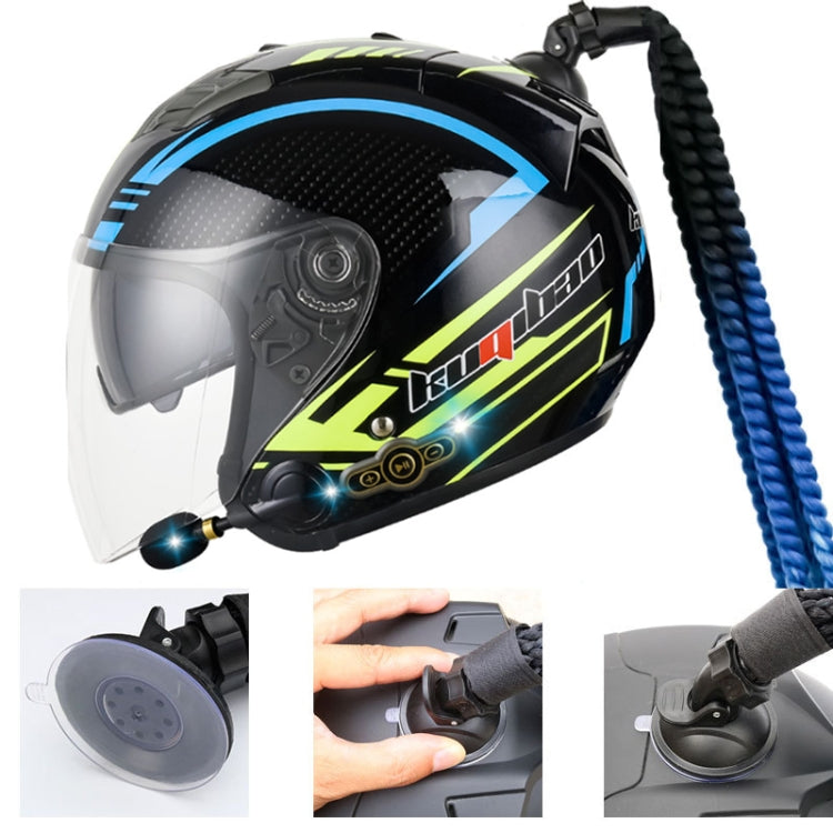 KUQIBAO Motorcycle Bluetooth Headset Double Lens Helmet With Braid, Size: M(Bright Black Phantom Fiber) - Helmets by KUQIBAO | Online Shopping South Africa | PMC TechLife | Buy Now Pay Later Mobicred