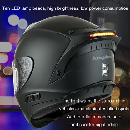 KUQIBAO Motorcycle Dual Lens Anti-Fog Helmet With LED Light, Size: M(White) - Helmets by KUQIBAO | Online Shopping South Africa | PMC Jewellery | Buy Now Pay Later Mobicred