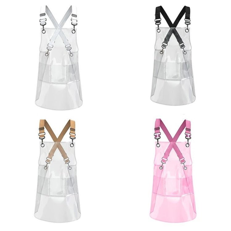 50 Silk Short 60cm Transparent TPU Apron Solid Color Webbing Adjustable Work Apron(Transparent + Black Webbing) - Aprons & Caps by PMC TechLife | Online Shopping South Africa | PMC TechLife