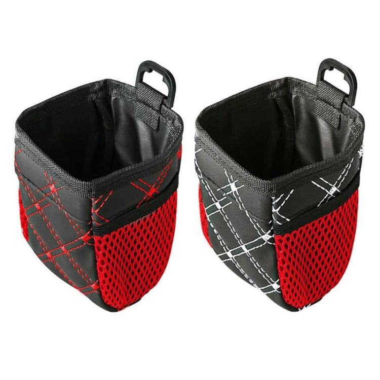 2pcs Car Air Outlet Sundries Storage Bag With Net Pocket(Red Line) - Stowing Tidying by PMC Jewellery | Online Shopping South Africa | PMC Jewellery | Buy Now Pay Later Mobicred