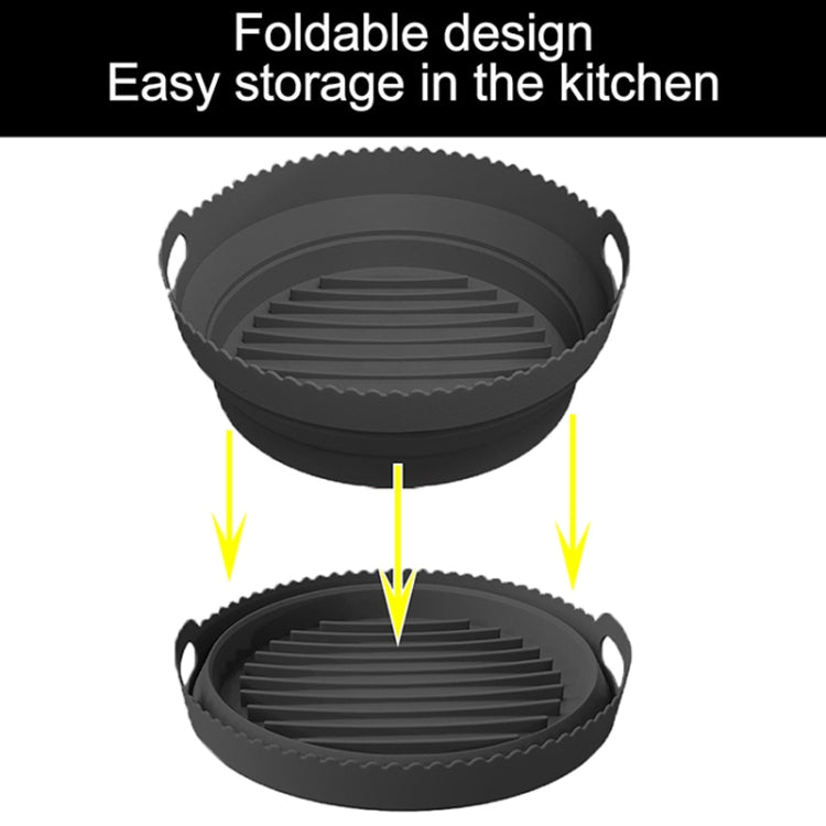 Round 2 Layer Air Fryer Silicone Basket Reusable Foldabl Air Fryer Mold Liner Tray(Gray) - Baking mat & Bakewares by PMC Jewellery | Online Shopping South Africa | PMC Jewellery