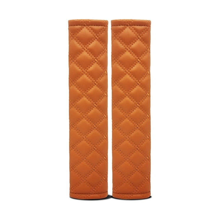 Rhombus Leather Seat Belt Shoulder Protector Pads, Color: Light Brown - Seat Belts & Padding by PMC TechLife | Online Shopping South Africa | PMC TechLife | Buy Now Pay Later Mobicred