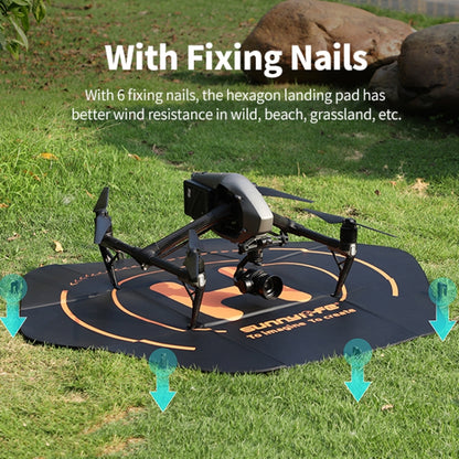 Sunnylife TJP10 110cm Hexagonal Double-Sided Folding With Ground Spikes Drone Universal Apron - Parking Apron by Sunnylife | Online Shopping South Africa | PMC Jewellery | Buy Now Pay Later Mobicred