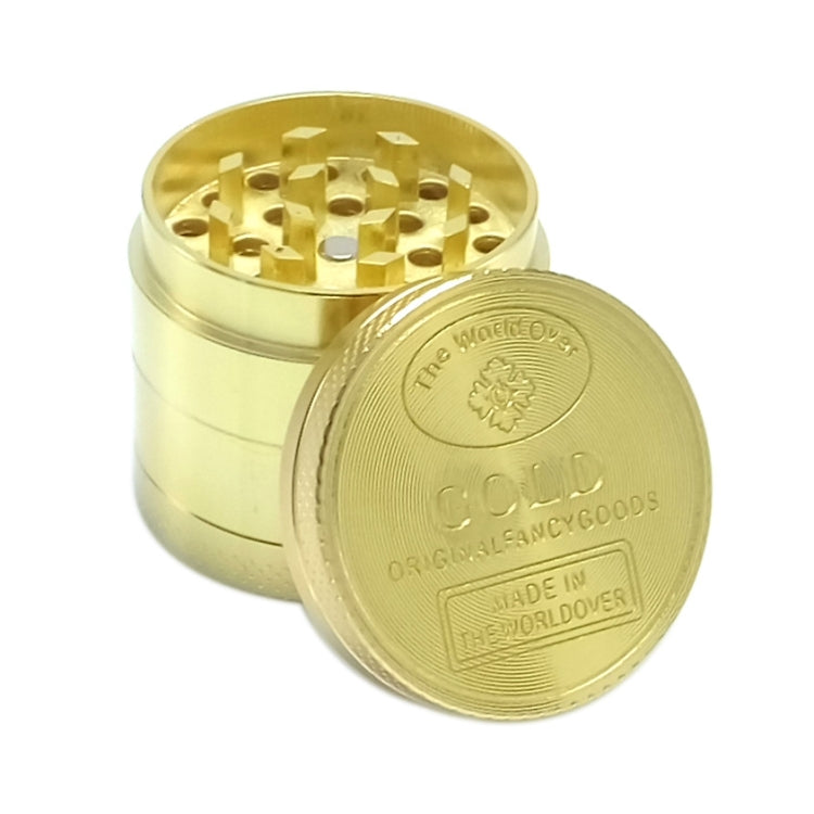 40mm 4 Layers Gold Coin Pattern Zinc Tobacco Grinder - Cigarette Box & Ashtrays by PMC Jewellery | Online Shopping South Africa | PMC Jewellery