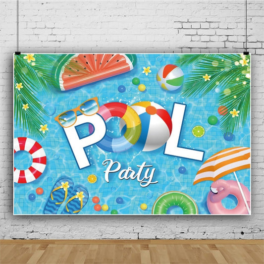 80x120cm Summer Pool Party Decoration Backdrop Swimming Ring Photography Background Cloth(11418495) - Other by PMC Jewellery | Online Shopping South Africa | PMC Jewellery