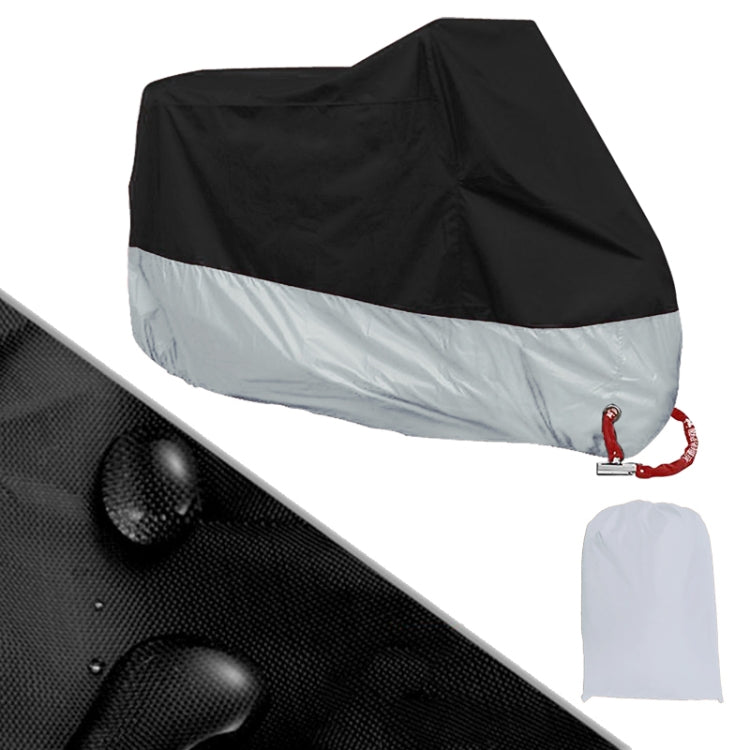190T Motorcycle Rain Covers Dustproof Rain UV Resistant Dust Prevention Covers, Size: XXL(Black and Silver) - Protective Gear by PMC TechLife | Online Shopping South Africa | PMC TechLife | Buy Now Pay Later Mobicred