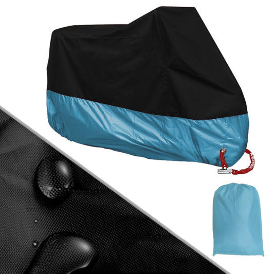 190T Motorcycle Rain Covers Dustproof Rain UV Resistant Dust Prevention Covers, Size: XXXL(Black and Light Blue) - Protective Gear by PMC Jewellery | Online Shopping South Africa | PMC Jewellery | Buy Now Pay Later Mobicred