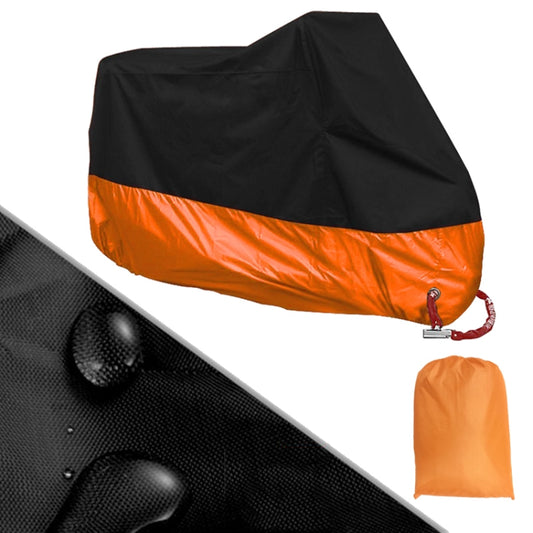 190T Motorcycle Rain Covers Dustproof Rain UV Resistant Dust Prevention Covers, Size: XXXXL(Black and Orange) - Protective Gear by PMC Jewellery | Online Shopping South Africa | PMC Jewellery | Buy Now Pay Later Mobicred
