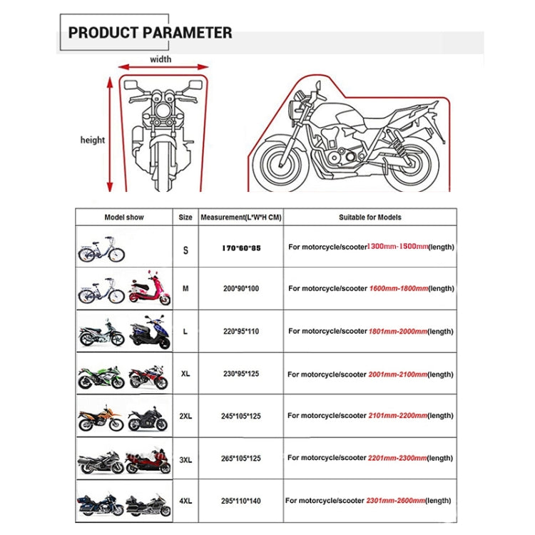 190T Motorcycle Rain Covers Dustproof Rain UV Resistant Dust Prevention Covers, Size: XXXXL(Black and Light Blue) - Protective Gear by PMC Jewellery | Online Shopping South Africa | PMC Jewellery | Buy Now Pay Later Mobicred