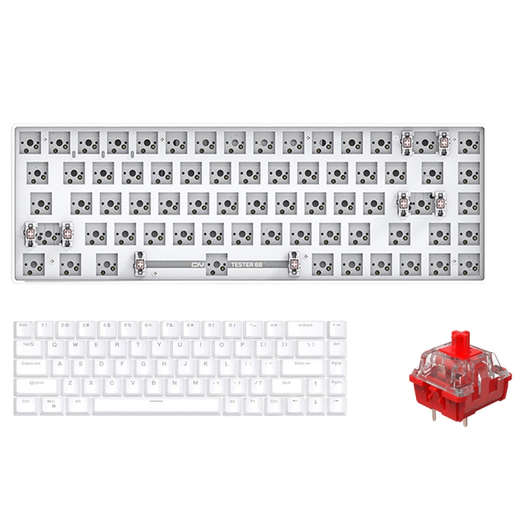 Dual-mode Bluetooth/Wireless Customized Hot Swap Keyboard Kit + Red Shaft + Keycap, Color: White - Other by PMC Jewellery | Online Shopping South Africa | PMC Jewellery | Buy Now Pay Later Mobicred