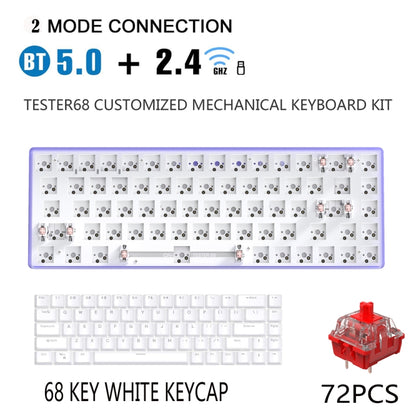 Dual-mode Bluetooth/Wireless Customized Hot Swap Keyboard Kit + Red Shaft + Keycap, Color: White - Other by PMC Jewellery | Online Shopping South Africa | PMC Jewellery | Buy Now Pay Later Mobicred