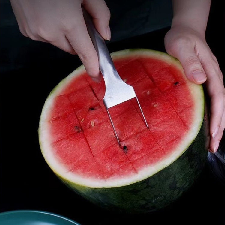 2 In 1 Watermelon Fork Slicer Stainless Steel  Kitchen Fruit Cutter - Cutter & Peeler by PMC TechLife | Online Shopping South Africa | PMC TechLife