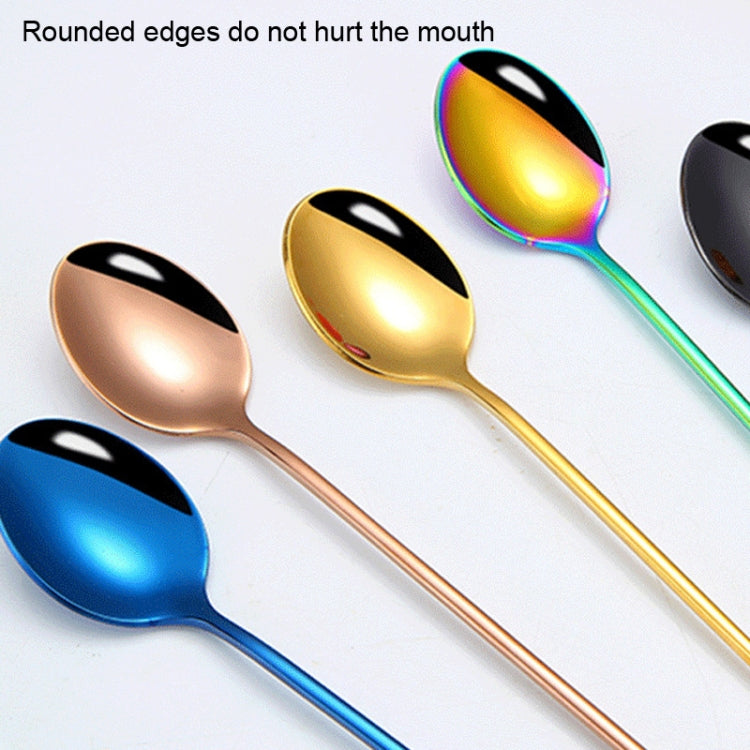 304 Stainless Steel Long Handle Thickened Pointed Spoon Coffee Ice Drink Mixing Spoon, Color: Titanium Gold - Cutlery Sets by PMC TechLife | Online Shopping South Africa | PMC TechLife | Buy Now Pay Later Mobicred