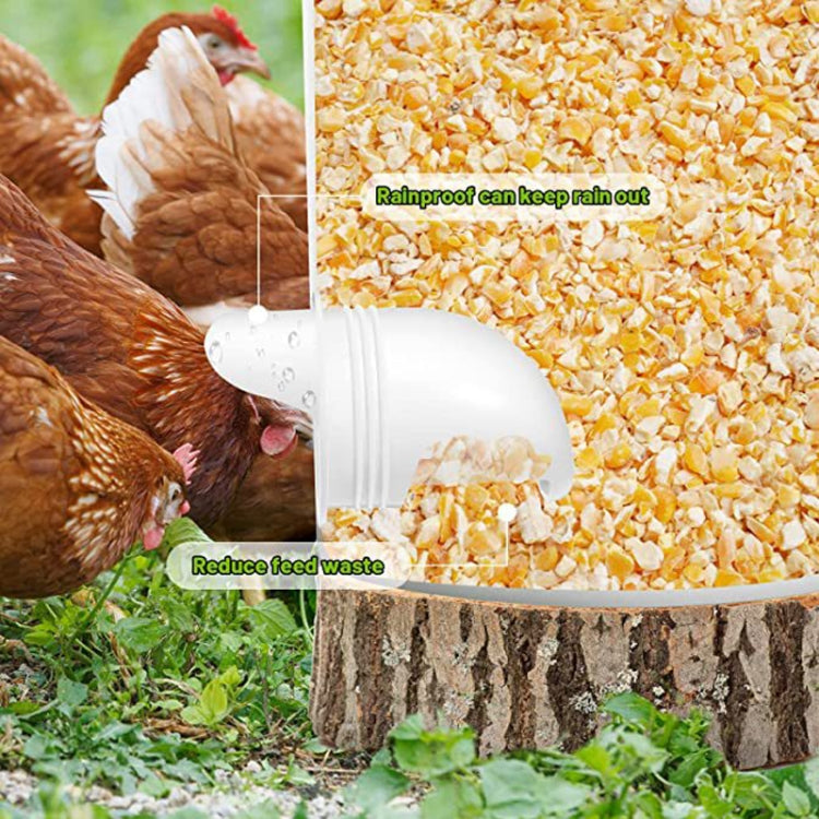 DIY Chicken Feeders Automatic Poultry Feeders Kit For Buckets, Barrels, Troughs, Spec: 4pcs/set White - Food Bowls by PMC Jewellery | Online Shopping South Africa | PMC Jewellery