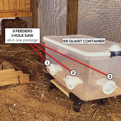 DIY Chicken Feeders Automatic Poultry Feeders Kit For Buckets, Barrels, Troughs, Spec: 6pcs/set Orange - Food Bowls by PMC Jewellery | Online Shopping South Africa | PMC Jewellery