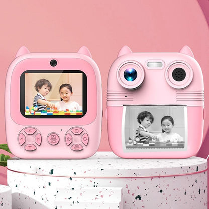 1080P Instant Print Camera 2.8-inch IPS Screen Front and Rear Dual Lens Kids Camera, Spec: Pink+32G Card - Children Cameras by PMC Jewellery | Online Shopping South Africa | PMC Jewellery | Buy Now Pay Later Mobicred