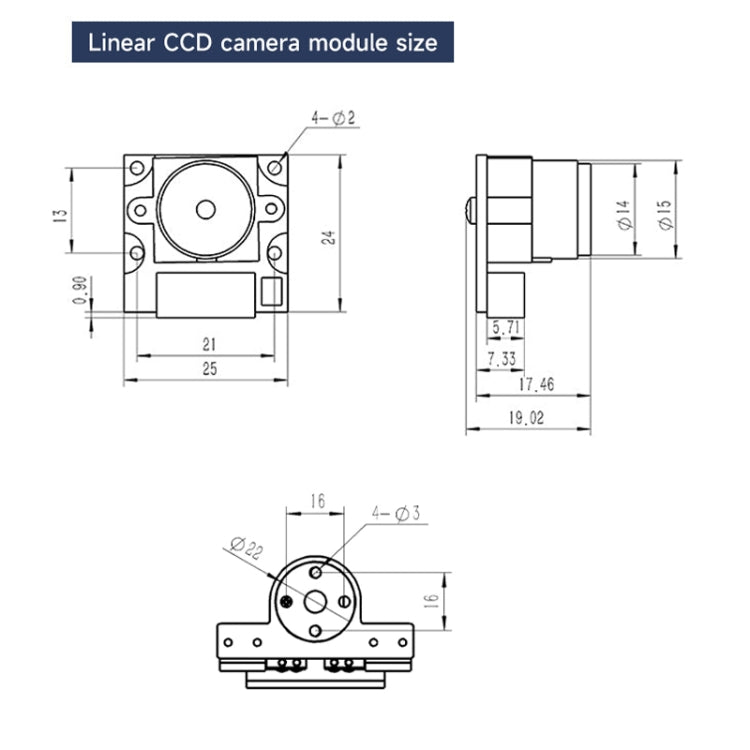 Yahboom Single Column CCD Camera Module Linear Array Sensor, Model: TSL1401+Bracket - Robotics Accessories by Yahboom | Online Shopping South Africa | PMC Jewellery | Buy Now Pay Later Mobicred