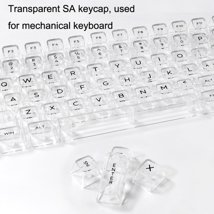 132 Keys DIY Customized Mechanical Keyboard Universal Transparent Crystal Keycap Black Transparent White Letter - Other by PMC Jewellery | Online Shopping South Africa | PMC Jewellery | Buy Now Pay Later Mobicred