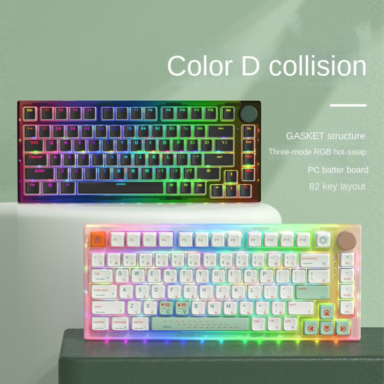 82 Keys Bluetooth Wireless 3-mode RGB Hot-plug Customized Mechanical Keyboard Kit + Keycap(Black) - Other by PMC Jewellery | Online Shopping South Africa | PMC Jewellery | Buy Now Pay Later Mobicred