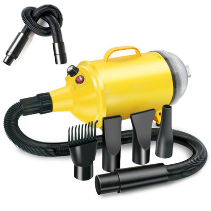 2100W Dog Dryer Stepless Speed Pet Hair Blaster With Vacuum Cleaner 220V EU Plug(Pure Yellow) - Blower & Drying by PMC Jewellery | Online Shopping South Africa | PMC Jewellery