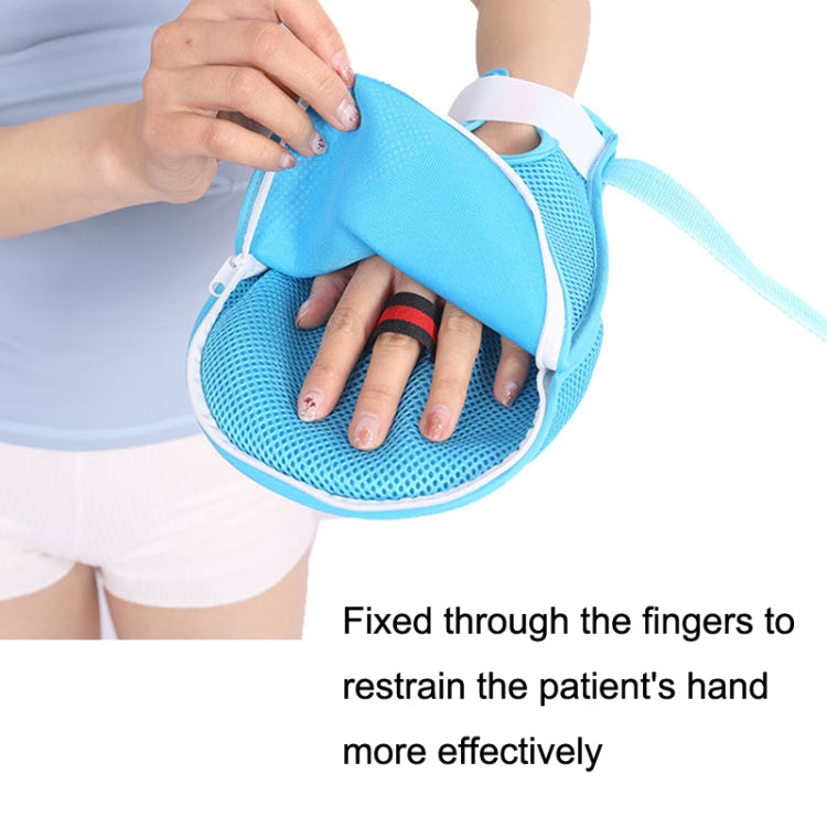 Finger Fixed Restraint Belt Elderly Fixed Comfortable Breathable Anti-extraction Tube Anti-scratch Gloves(Blue) - Corrector by PMC Jewellery | Online Shopping South Africa | PMC Jewellery