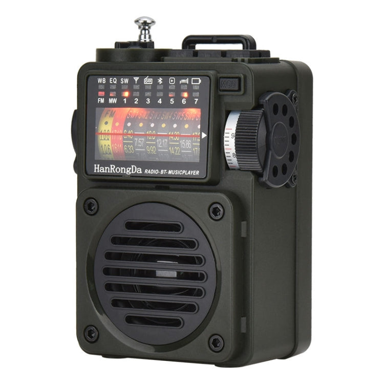 HanRongda HRD-700 Full Band Bluetooth MP3 Play Radio Station Memory Mechanical Tuning Radio(Green) - Radio Player by HanRongda | Online Shopping South Africa | PMC Jewellery