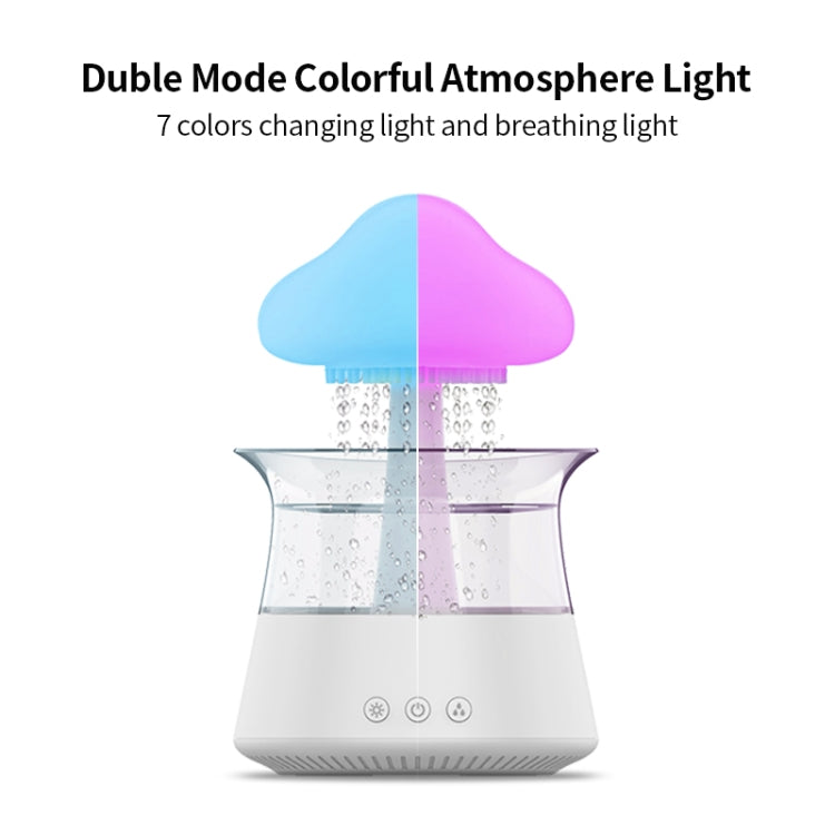 CH06 300ml Rain Humidifier Mushroom Cloud Colorful Night Lamp Aromatherapy Machine, Style: With Remote Controller(White) - free shipping - PMC TechLife - Order now!