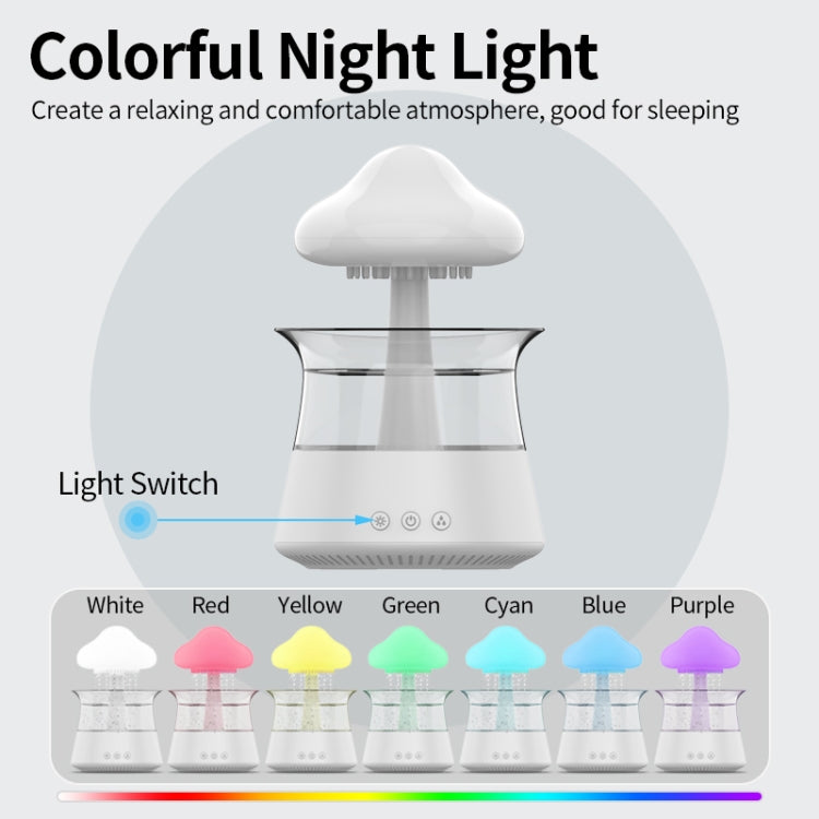 CH06 300ml Rain Humidifier Mushroom Cloud Colorful Night Lamp Aromatherapy Machine, Style: Without Remote Controller(Light Wood Grain) - free shipping - PMC TechLife - Order now!