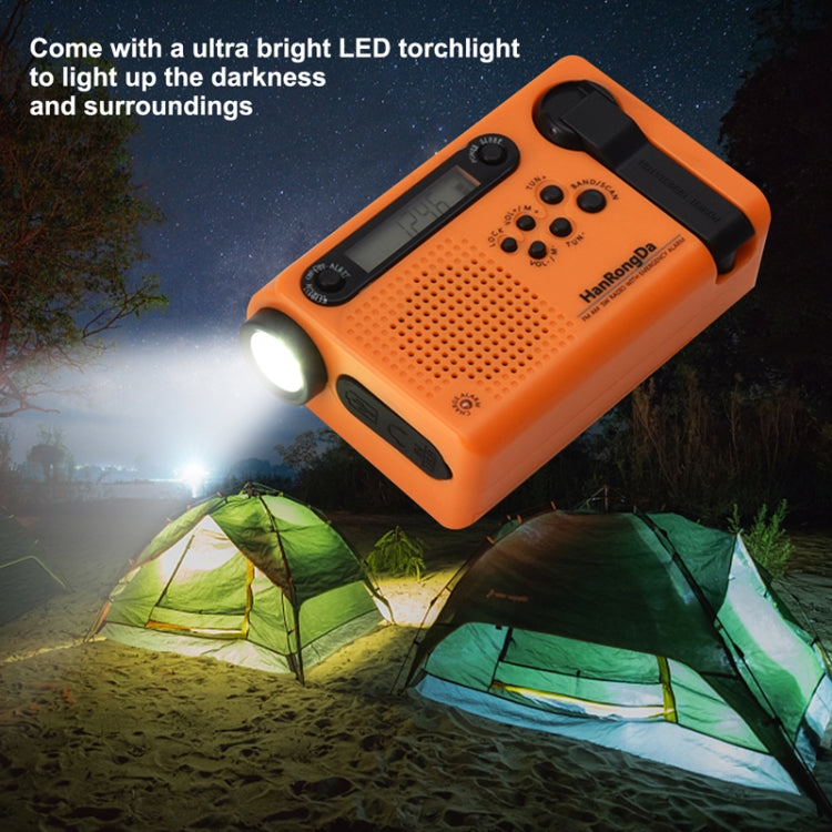 HanRongda HRD-900 LED Lighting Solar Hand Crank Power Generation NOAA Weather Warning Radio(Dark Green) - Radio Player by HanRongda | Online Shopping South Africa | PMC Jewellery | Buy Now Pay Later Mobicred