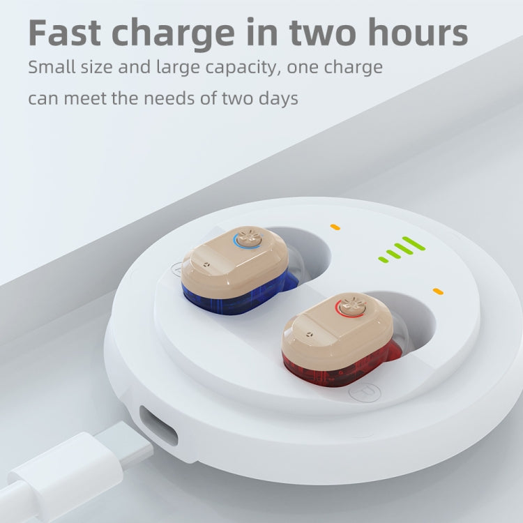 USB Charging Mini In-Ear Elderly Hearing Aid Stealth Sound Amplifier(Red and Blue) - Hearing Aids by PMC TechLife | Online Shopping South Africa | PMC TechLife