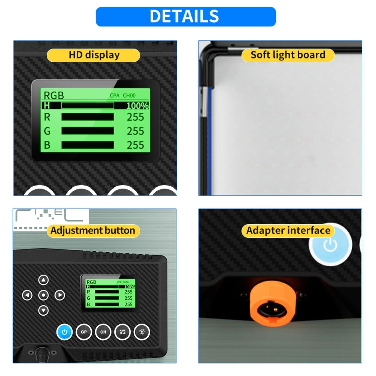 Pixel P80 60W 2600-10000K 542 LEDs Photography Fill Light Support Mobile APP Remote Control,UK Plug - free shipping - PMC TechLife - Order now!