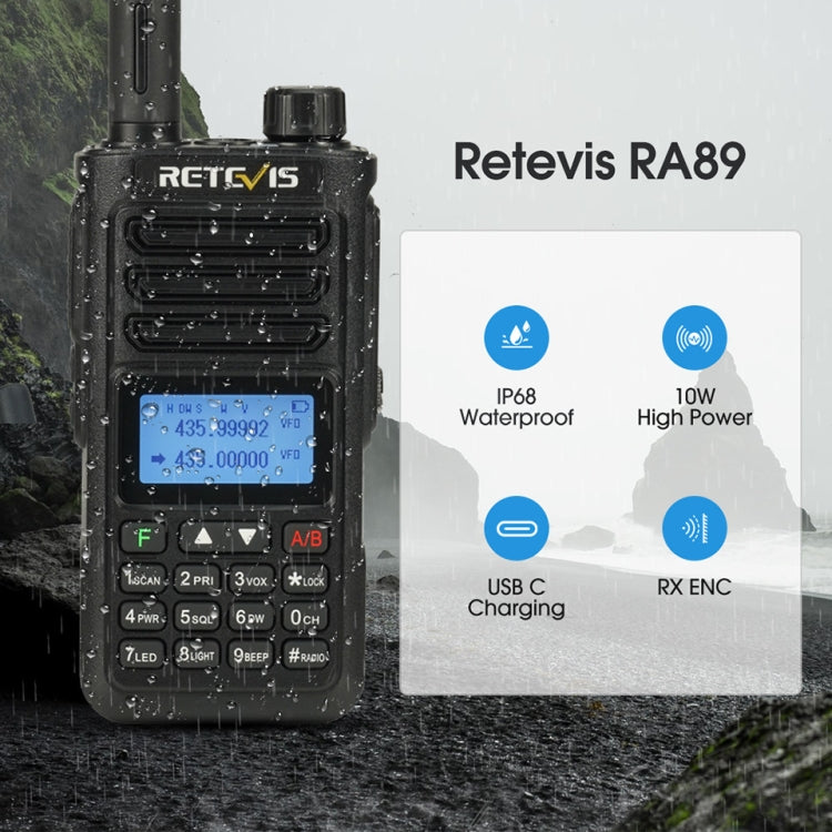 RETEVIS RA89 UV Dual-segment IP68 Waterproof Dual-guard Dual-standby Walkie Talkie(US Frequency 144-148/420-450MHz) - Handheld Walkie Talkie by RETEVIS | Online Shopping South Africa | PMC Jewellery | Buy Now Pay Later Mobicred