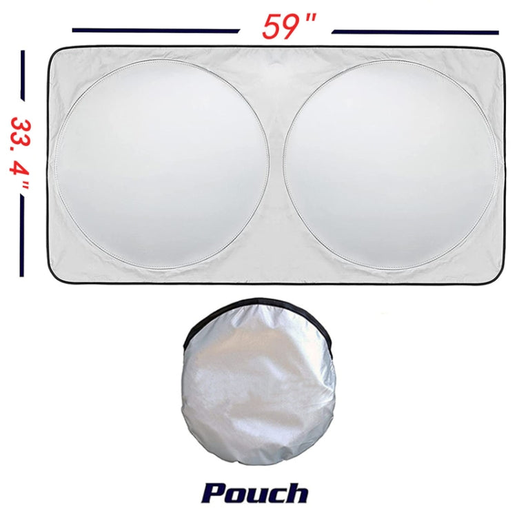 150x85cm Car Double Circle Sun Visor Heat Insulation Sun Protection Sun Block - Window Foils & Solar Protection by PMC TechLife | Online Shopping South Africa | PMC TechLife
