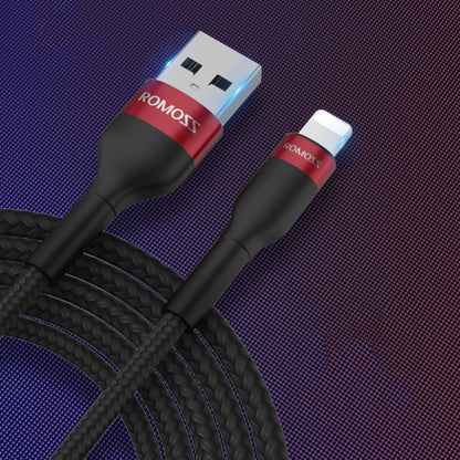 ROMOSS  CB12B 2.4A 8 Pin Fast Charging Cable For IPhone / IPad Data Cable 2m(Blue) - Normal Style Cable by ROMOSS | Online Shopping South Africa | PMC Jewellery | Buy Now Pay Later Mobicred