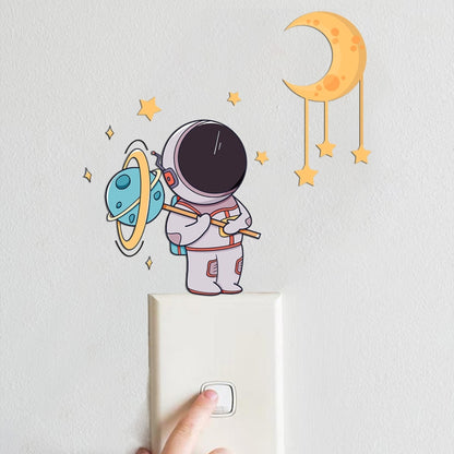 Luminous Astronaut Stars Moon Switch Stickers Children Room Luminous Decorative Wall Stickers, Color: Green - Sticker by PMC Jewellery | Online Shopping South Africa | PMC Jewellery