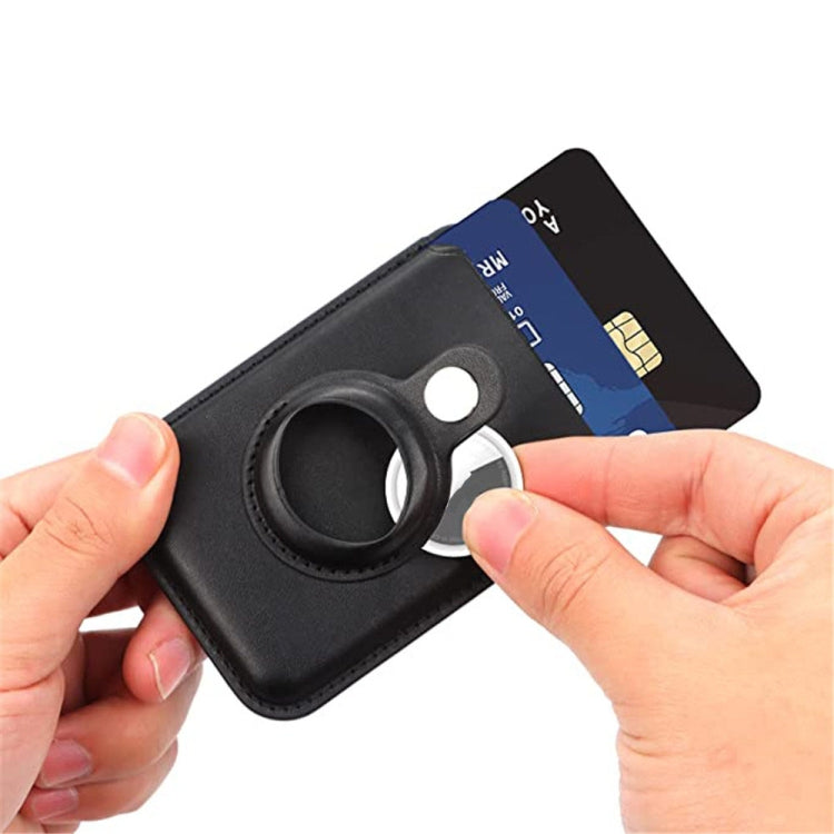 For Airtag Positioner Fiber Card Clip Anti-Theft Card Tracker Protection Cover, Size: Magnetic(Black) - Wallet Series by PMC Jewellery | Online Shopping South Africa | PMC Jewellery