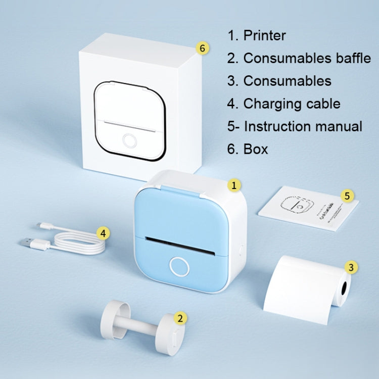 Phomemo T02 Standard Error Mini Pocket Small Portable Bluetooth Phone Photo Label Thermal Printer(White Green) - Printer by Phomemo | Online Shopping South Africa | PMC Jewellery | Buy Now Pay Later Mobicred