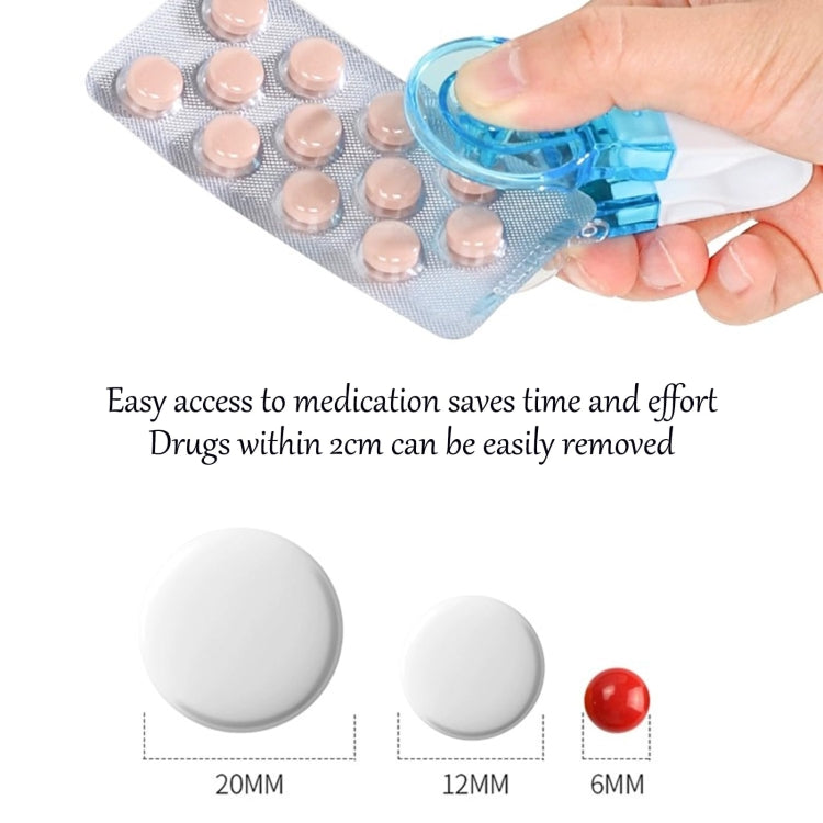 Portable Pill Taker Tablets Pills Blister Pack Opener Pills Box Case(Blue) - Pill Boxes by PMC TechLife | Online Shopping South Africa | PMC TechLife