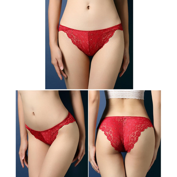 Sexy Lace Seamless Underwear Women Ultra-Thin Low-Waisted Perspective Triangle Pants, Size: L(Red) - Ladies Underwear by PMC Jewellery | Online Shopping South Africa | PMC Jewellery